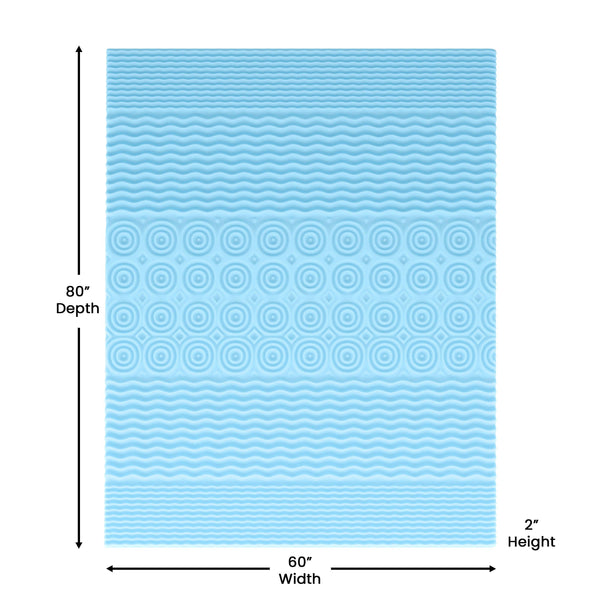 Queen |#| 2 Inch Cooling Gel Infused 5-Zone Memory Foam Mattress Topper - Queen