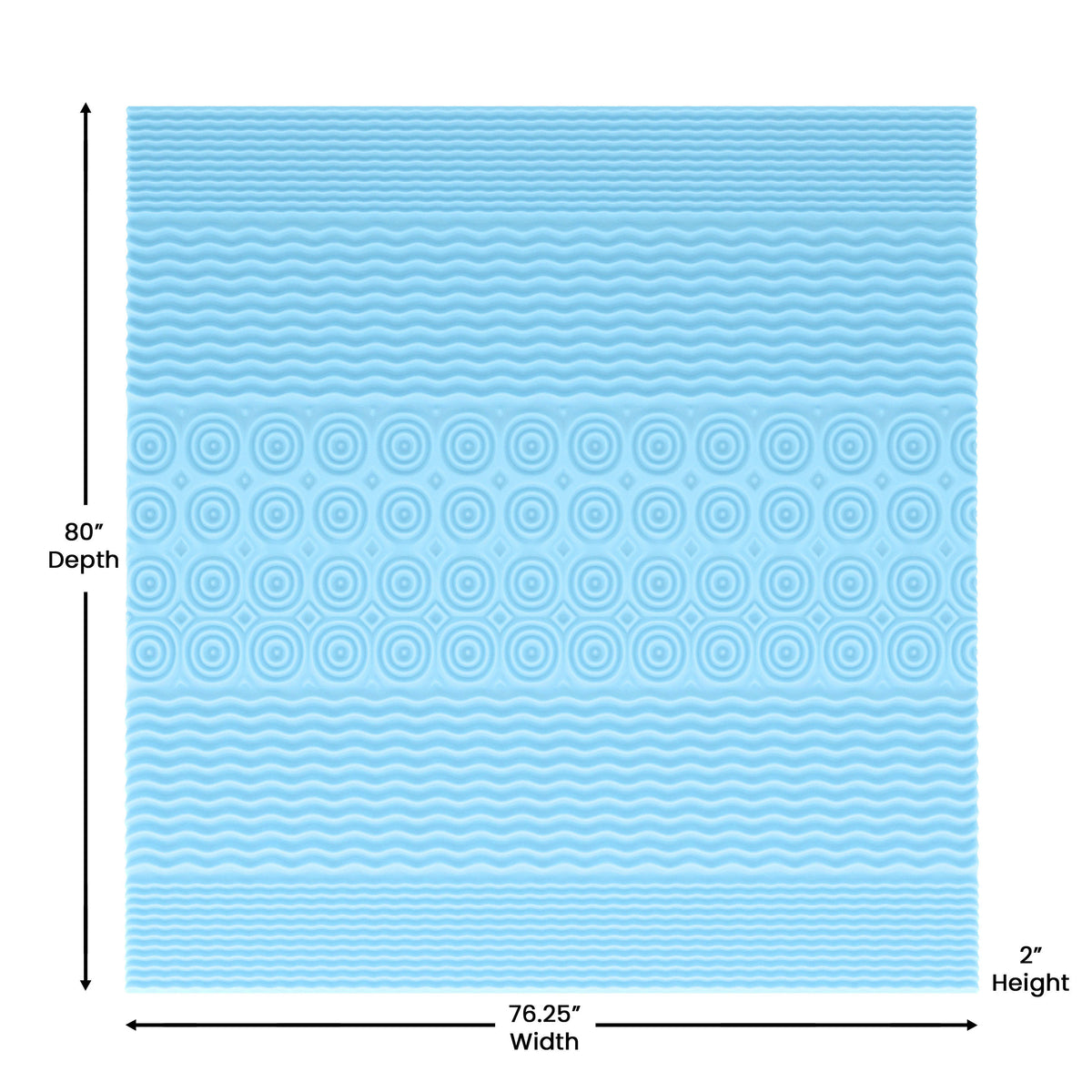 King |#| 2 Inch Cooling Gel Infused 5-Zone Memory Foam Mattress Topper - King