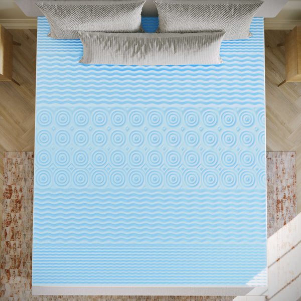 California King |#| 2 Inch Cooling Gel Infused 5-Zone Memory Foam Mattress Topper - California King