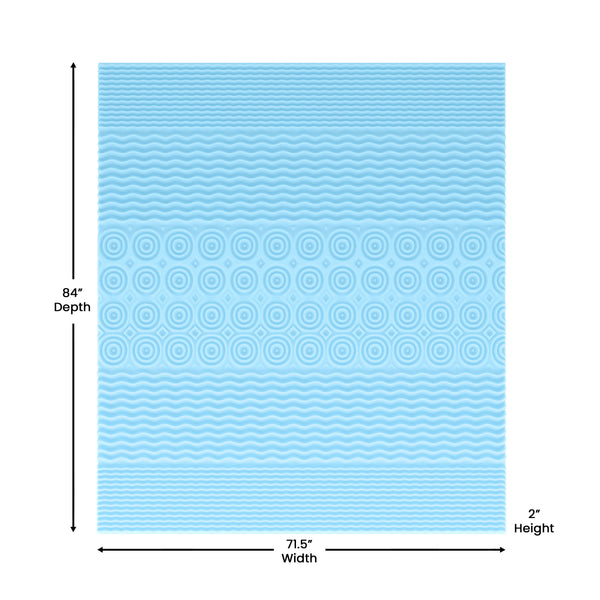 California King |#| 2 Inch Cooling Gel Infused 5-Zone Memory Foam Mattress Topper - California King