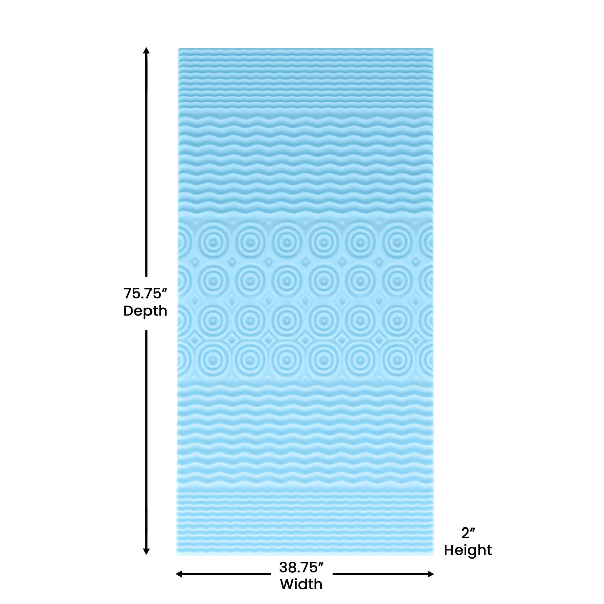 Twin |#| 2 Inch Cooling Gel Infused 5-Zone Memory Foam Mattress Topper - Twin