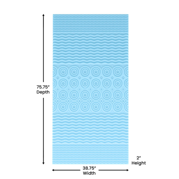 Twin |#| 2 Inch Cooling Gel Infused 5-Zone Memory Foam Mattress Topper - Twin