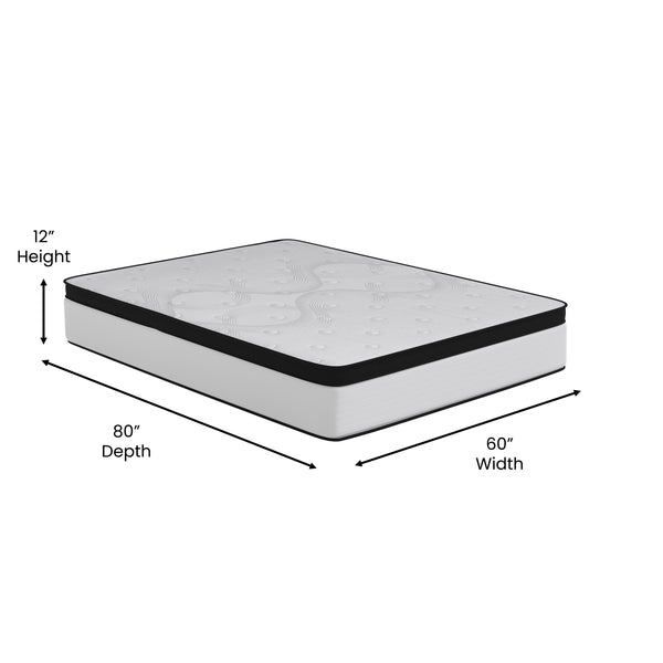 Queen |#| 12inch Hybrid Firm Pocket Spring Mattress, Queen Mattress in a Box-Premium Mattress