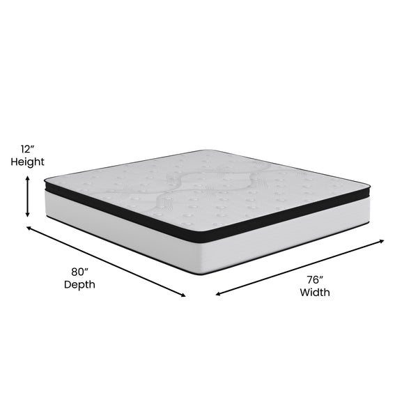 King |#| 12inch Hybrid Firm Pocket Spring Mattress, King Mattress in a Box-Premium Mattress