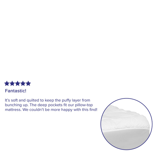 King |#| Mattress Pad - White Cotton Top - King - Hypoallergenic - Fits 8"-21" Mattress