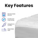 King |#| Mattress Pad - White Cotton Top - King - Hypoallergenic - Fits 8"-21" Mattress