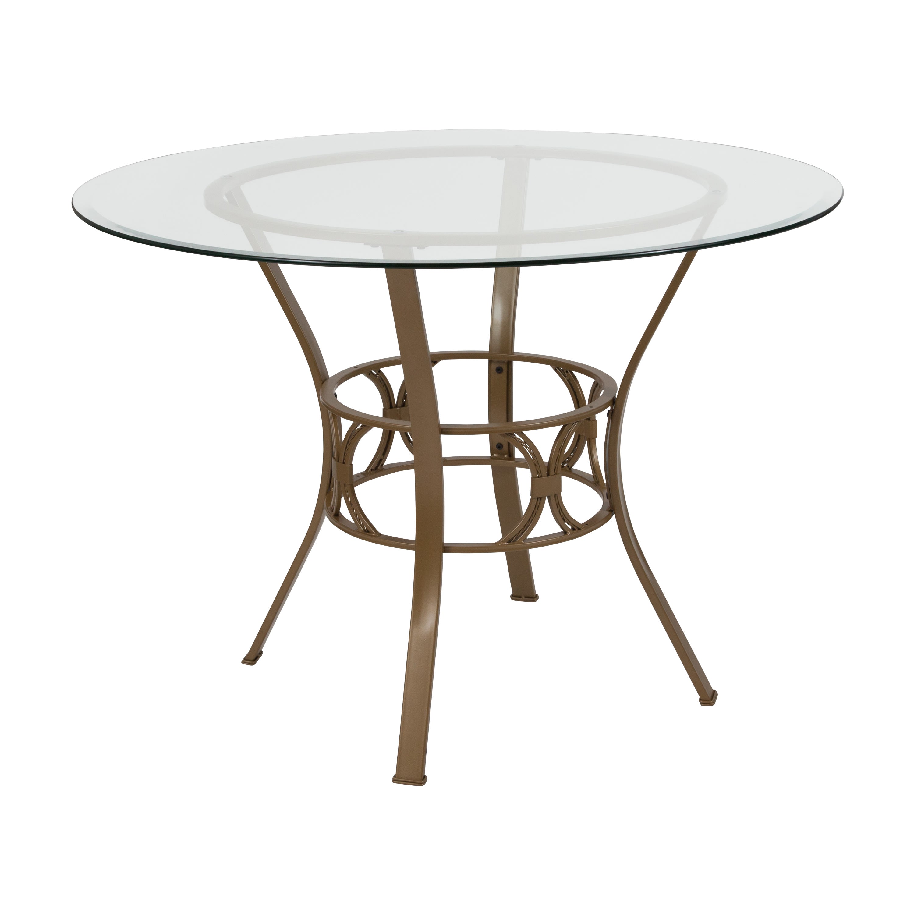 Round glass dining table 42 inches discount