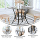 Clear Top/Black Frame |#| 42inch Round Glass Dining Table with Black Metal Frame