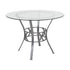 Carlisle 42'' Round Glass Dining Table with Crescent Style Metal Frame