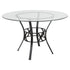 Carlisle 48'' Round Glass Dining Table with Crescent Style Metal Frame