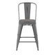 Silver Gray/Gray |#| All-Weather Counter Height Stool with Poly Resin Seat - Silver/Gray