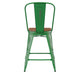 Green/Teak |#| All-Weather Counter Height Stool with Poly Resin Seat - Green/Teak