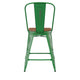 Green/Teak |#| All-Weather Counter Height Stool with Poly Resin Seat - Green/Teak