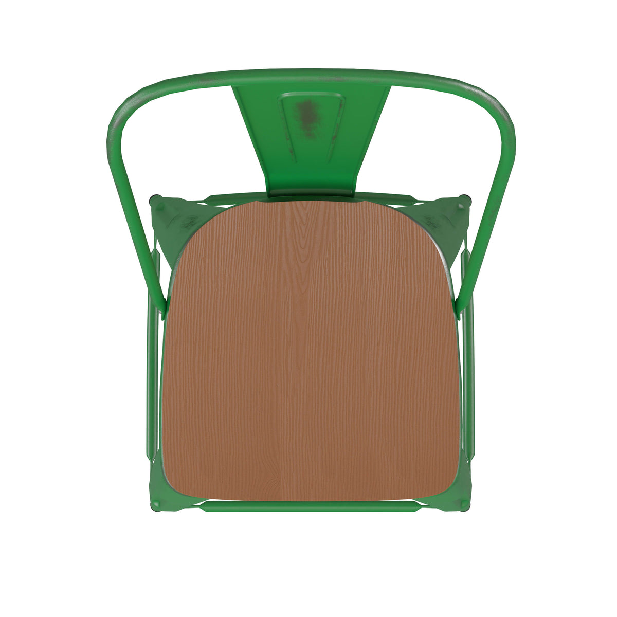 Green/Teak |#| All-Weather Counter Height Stool with Poly Resin Seat - Green/Teak