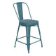 Kelly Blue-Teal/Teal-Blue |#| All-Weather Counter Height Stool with Poly Resin Seat - Kelly-Blue Teal/Teal