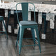 Kelly Blue-Teal/Teal-Blue |#| All-Weather Counter Height Stool with Poly Resin Seat - Kelly-Blue Teal/Teal