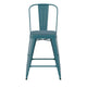 Kelly Blue-Teal/Teal-Blue |#| All-Weather Counter Height Stool with Poly Resin Seat - Kelly-Blue Teal/Teal