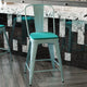 Mint Green/Mint Green |#| All-Weather Counter Height Stool with Poly Resin Seat - Mint Green