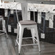 White/Gray |#| All-Weather Counter Height Stool with Poly Resin Seat - White/Gray