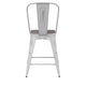 White/Gray |#| All-Weather Counter Height Stool with Poly Resin Seat - White/Gray