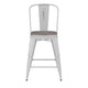 White/Gray |#| All-Weather Counter Height Stool with Poly Resin Seat - White/Gray