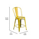 Yellow/Teak |#| All-Weather Counter Height Stool with Poly Resin Seat - Yellow/Teak