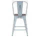 Green-Blue/Gray |#| All-Weather Counter Height Stool with Poly Resin Seat - Green-Blue/Gray