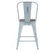 Green-Blue/Gray |#| All-Weather Counter Height Stool with Poly Resin Seat - Green-Blue/Gray