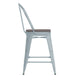 Green-Blue/Gray |#| All-Weather Counter Height Stool with Poly Resin Seat - Green-Blue/Gray