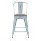 Green-Blue/Gray |#| All-Weather Counter Height Stool with Poly Resin Seat - Green-Blue/Gray