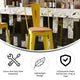 Yellow/Teak |#| All-Weather Bar Height Stool with Poly Resin Seat - Yellow/Teak
