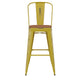 Yellow/Teak |#| All-Weather Bar Height Stool with Poly Resin Seat - Yellow/Teak
