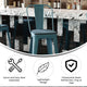 Kelly Blue-Teal/Teal-Blue |#| All-Weather Bar Height Stool with Poly Resin Seat - Kelly-Blue Teal/Teal