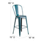 Kelly Blue-Teal/Teal-Blue |#| All-Weather Bar Height Stool with Poly Resin Seat - Kelly-Blue Teal/Teal