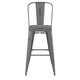 Silver Gray/Gray |#| All-Weather Bar Height Stool with Poly Resin Seat - Silver/Gray