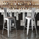 White/Gray |#| All-Weather Bar Height Stool with Poly Resin Seat - White/Gray