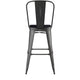 Black/Black |#| All-Weather Bar Height Stool with Poly Resin Seat - Black/Black