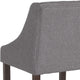 Dark Gray Fabric |#| 24inch High Walnut Counter Height Stool with Accent Nail Trim in Dark Gray Fabric