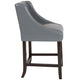 Light Gray LeatherSoft |#| 24inch High Walnut Counter Height Stool with Lt Gray LeatherSoft Accent Nail Trim