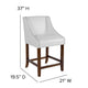 White LeatherSoft |#| 24inchH Walnut Counter Stool with Accent Nail Trim - White LeatherSoft