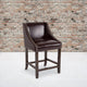 Brown LeatherSoft |#| 24inchH Walnut Counter Stool with Accent Nail Trim - Brown LeatherSoft