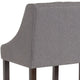 Dark Gray Fabric |#| 30inch High Tufted Walnut Barstool with Accent Nail Trim in Dark Gray Fabric