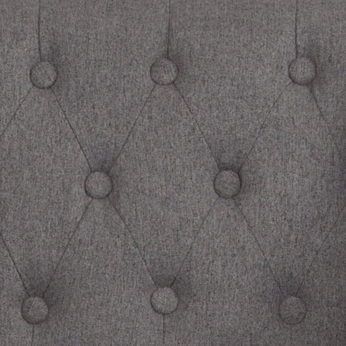 Dark Gray Fabric |#| 30inch High Tufted Walnut Barstool with Accent Nail Trim in Dark Gray Fabric