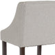 Light Gray Fabric |#| 30inch High Tufted Walnut Barstool with Accent Nail Trim in Light Gray Fabric