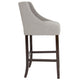 Light Gray Fabric |#| 30inch High Tufted Walnut Barstool with Accent Nail Trim in Light Gray Fabric