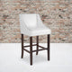 White LeatherSoft |#| 30inch High Transitional Walnut Barstool with Accent Nail Trim in White LeatherSoft