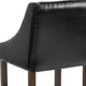 Black LeatherSoft |#| 30inch High Transitional Walnut Barstool with Accent Nail Trim in Black LeatherSoft