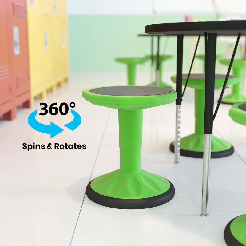 Green |#| Kids Adjustable Height Active Learning Stool for Classroom and Home in Green