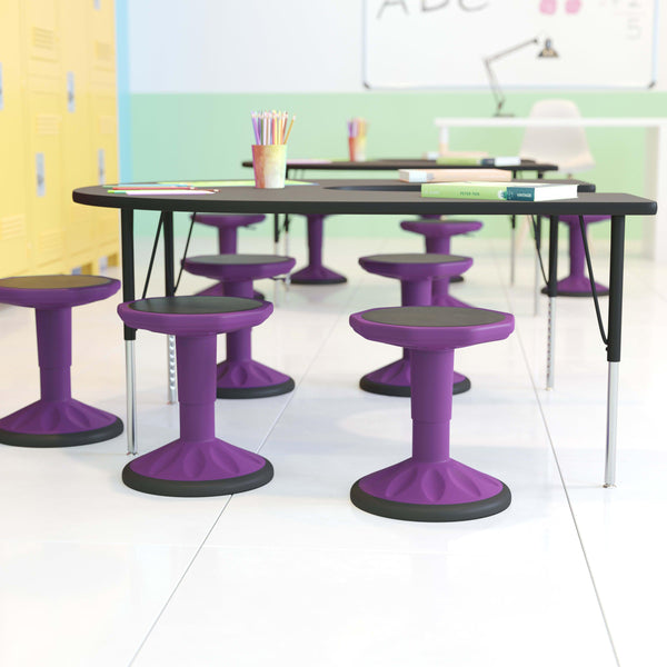 Purple |#| Kids Adjustable Height Active Learning Stool for Classroom and Home in Purple