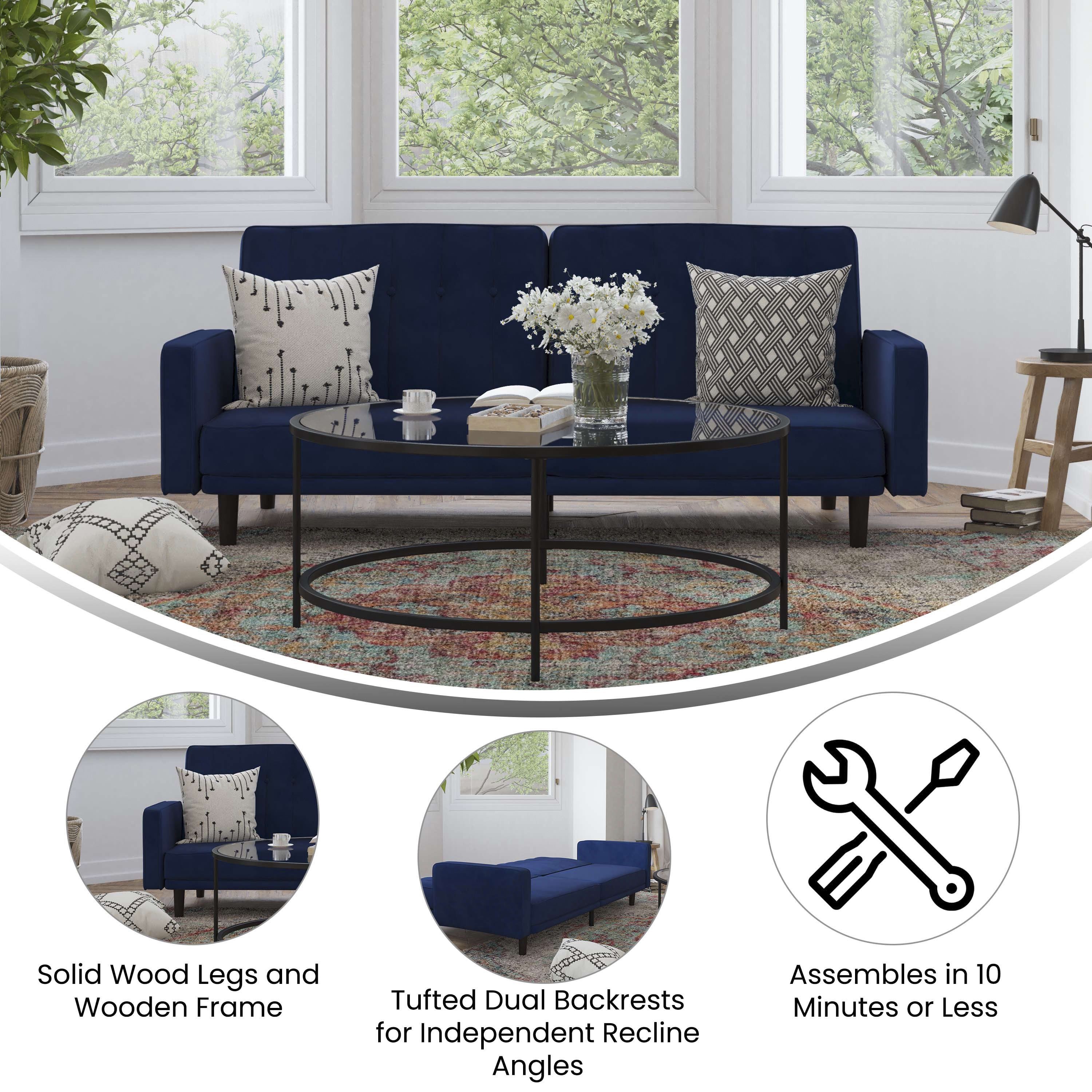 Split back futon top